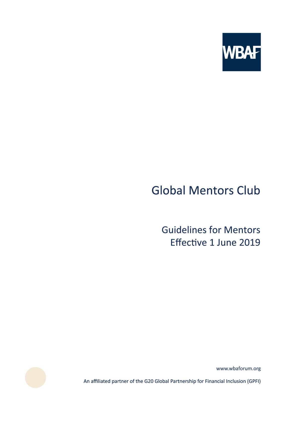 Global Mentors Club - Guidelines for Mentors